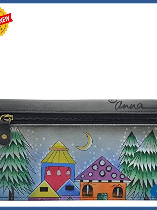 Amazon.com: Anna by Anuschka Women Genuine Leather Hand-Painted Clutch Wallet with Multiple Pockets